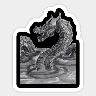 Black and White Dragon Sticker